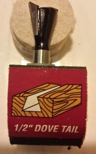 1/2&#034; dovetail router bit for finish joinery 1/4&#034; shank c3 carbide tip.  new! for sale