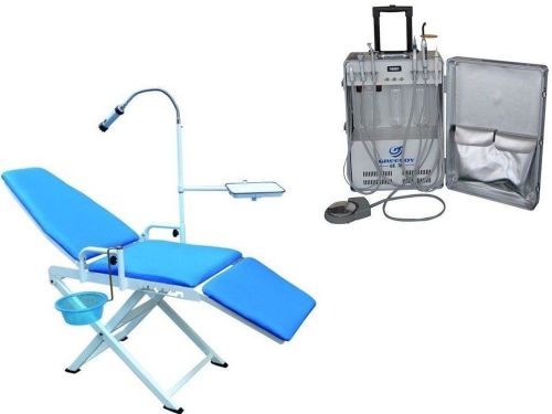 Dental portable turbine unit scaler curing light handpiece+dental portable chair for sale