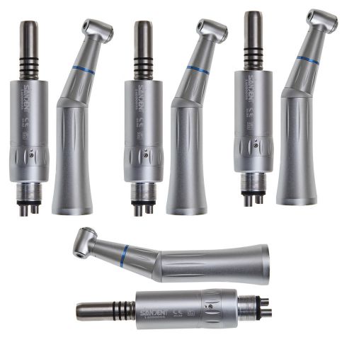 4sets Dental low speed handpiece Contra Angle Internal Water Spray Air Motor