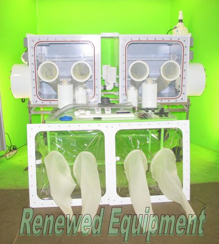Dual atomosphere controlled isolator laboratory glove box dog chambers w/fans for sale