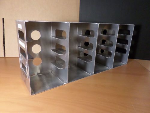 Stainless Steel 4 x 4 16-Shelf Standard 2&#034; Box Side Access Upright Freezer Rack