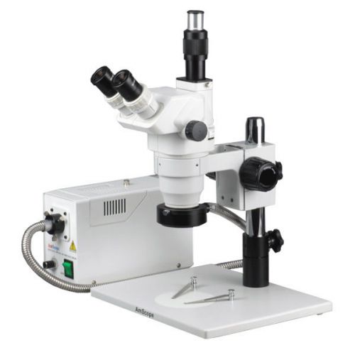 3.35X-45X Stereo Zoom Microscope with Fiber Optical Ring Light