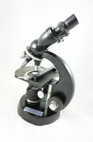 Vintage Carl Zeiss Jena Binocular Microscope + Multiple Objective Lenses &amp; Light