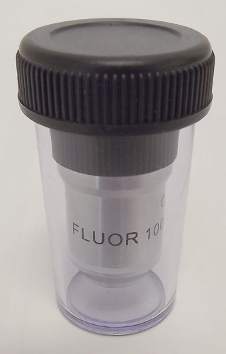 NEW Microscope 100X/1.25 Fluor Objective Lens Oil Universal Nikon Olympus / Case
