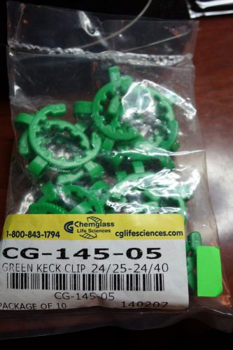 CG-145-05 Clamp, Keck, Green, Std Taper, Fits Joint Sizes 24/24 &amp; 24/40 PK10