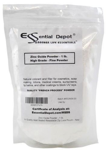 Zinc oxide powder - 1 lb. in quality heat sealed resealable zip lock pouch new for sale