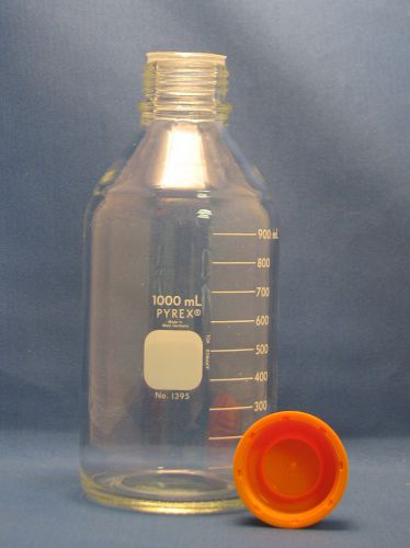 Pyrex media storage bottle 1000ml w/ gl 45 screw cap # 1395-1l for sale