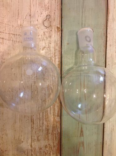 Two 500ml Rownd Bottom Lboratory Glass Flask Glassware Schott Mainz Jena Glas