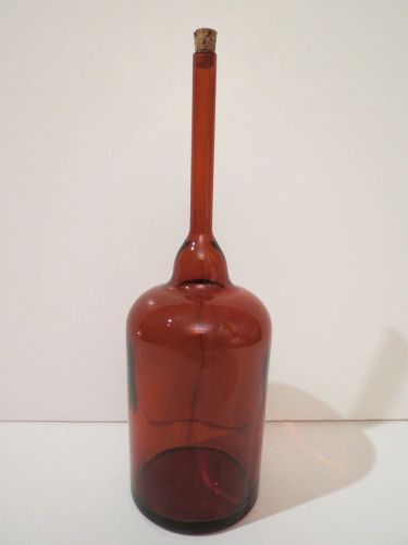 Rare pyrex brown apothecary lab narrow neck laboratory medicine bottle for sale