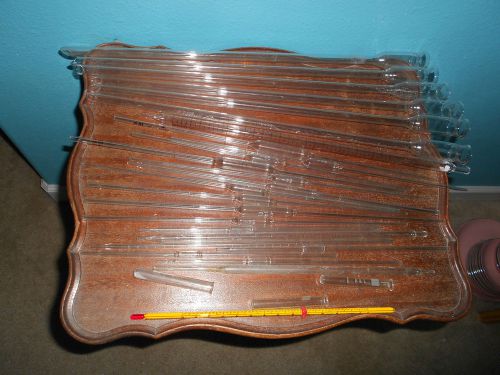 ENTIRE LOT OF 27 GLASS PIECES -6 CORNING NO. 25 IN 1/10  / KIMAX - THERMOMETER