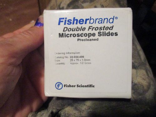 LOT OF 72 FISHERBRAND DOUBLE FROSTED MICROSCOPE SLIDES PRECLEANED SLIDES NEW