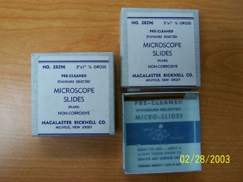 144 Microscope Slides. 1mm Thick; 3&#034;x1&#034; MACALASTER BICKNELL CO #28296