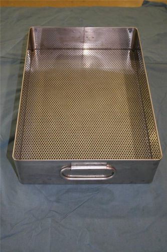 Stainless sterilizer autoclave instrument scope basket tray 15x10.5x3.5 for sale