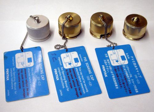 Job lot of 4 soaking caps for pentax flexible endoscopes oe-c2 brass aluminum for sale