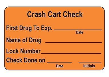 Crash Cart Check Label