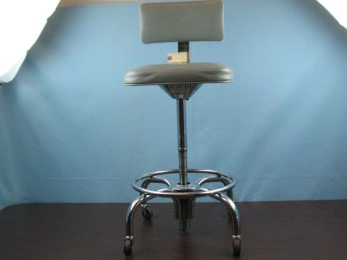 Ajusto vintage dental medical tattoo vet office stool chrome base adjustable for sale