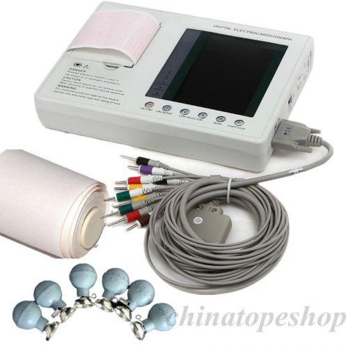 New digital 3-channel 12-lead electrocardiograph ecg/ekg machine +interpretation for sale
