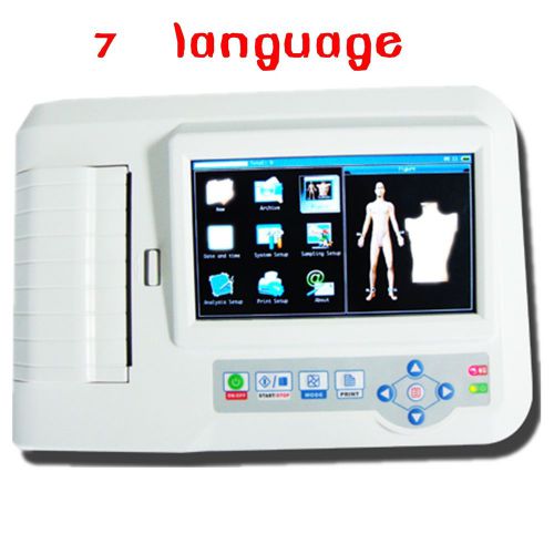 CE Portable Digital 6-channel Electrocardiograph ECG Machine EKG Machine Contac