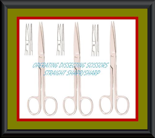 7 operating dissecting dressing surgical scissors 5.5&#034; straight s/s  stainless for sale