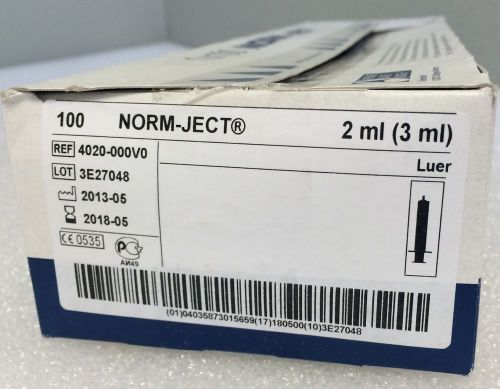 Nib sterile henke sass wolfe hsw norm-ject box of 100 2ml 3ml syringe p03-4 for sale