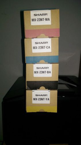 Sealed Genuine Sharp MX-23NT-BA,MX-23NT-MA,MX-23NT-CA,MX-23NT-YA Toners