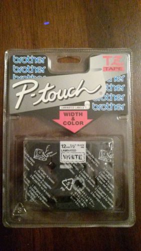 NIP ~ BROTHER P-TOUCH TZ WHITE LAMINATED LABEL TAPE 12mm ~ 1/2&#034;