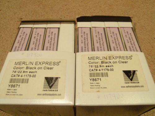 Merlin Express Elite Black on Clear Y8671 Ribbons Lot of 10
