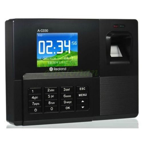 Realand a-c030 tft fingerprint time attendance clock employee payroll recorder! for sale