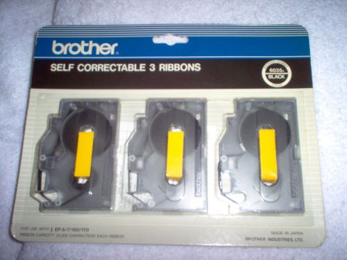 NEW - BROTHER 3 PACK OF 6035a BLACK CORRECTABLE RIBBONS
