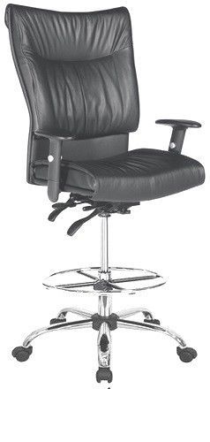 All New - Executive Series Harwick Black Leather Drafting Chair