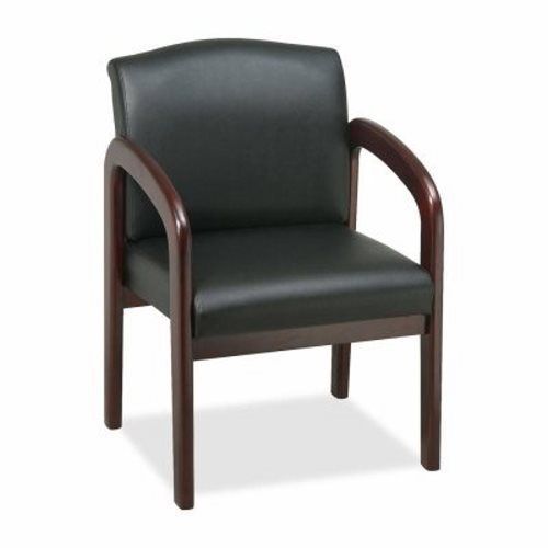 Lorell Guest Chair, 23&#034;x25-1/2&#034;x33-1/2&#034;, Black/Mahogany Frame (LLR60471)