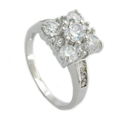 RING CUBIC ZIRCONIA TRANSPARENT/ WHITE 01216-54 - Buy 1 Get 1 Free Offer