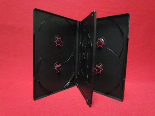 5 black multi 6 disc (hold 6 discs) cd dvd case storage box storage 14mm new for sale