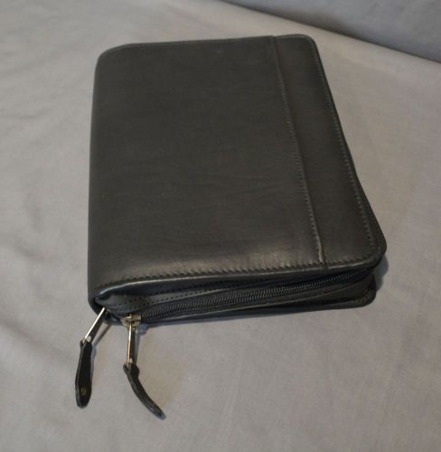 Rare Canyon Outback Leather Planner / Organizer Zippered 8&#034; X 10&#034; Binder Black