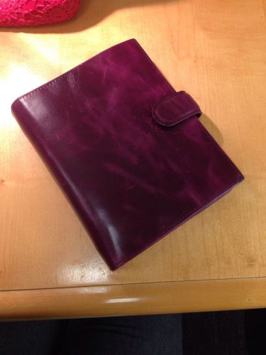 Franklin covey donna italia glazed leather compact purple binder 31377 for sale