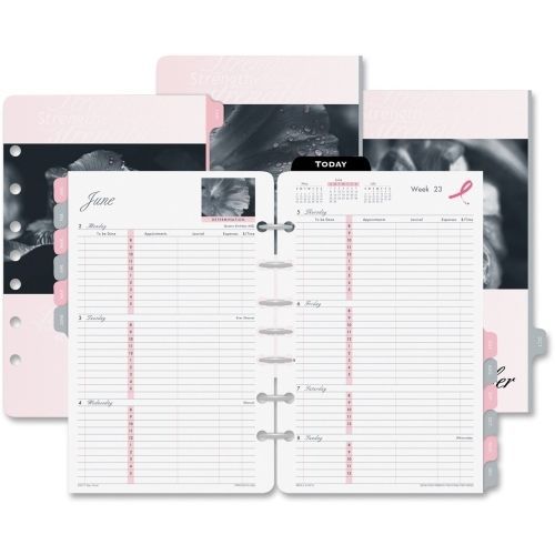 2015 Day-Timer Pink Ribbon 2 PPW Refill - Weekly - 5.5&#034;x8.5&#034; - 1 Year