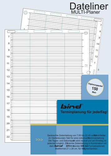 bind - B5409 - Einlage A4 Multi-Zeitsystem-Erganzungspaket