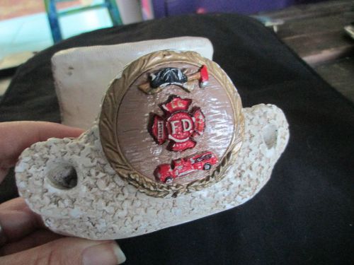 FD FIRE DEPARTMENT LOGO VINTAGE DESK MEMO NOTE CARD ENVELOPE PEN PENCIL HOLDER