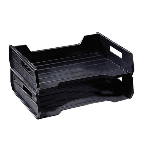 Skilcraft letter size desk tray - plastic - black (nsn0944307) for sale
