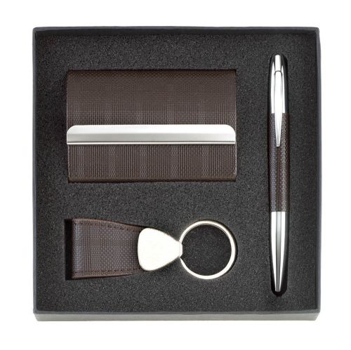 *15642 Classic Executive Credit Card Case Key Ring Pen Gift Set