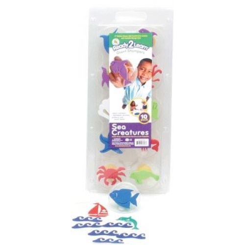 Sea creatures giant rubber stamper stamp set of 10 w case seal for sale