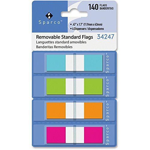 Sparco Pop-up Dispenser Page Flags - Self-adhesive, Repositionable, (spr34247)