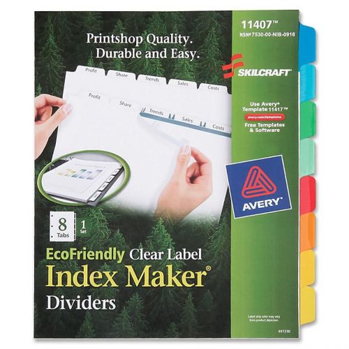Skilcraft Clear Label Index Maker Divider - Print-on - 8.50&#034; X 11&#034; (nsn6006970)