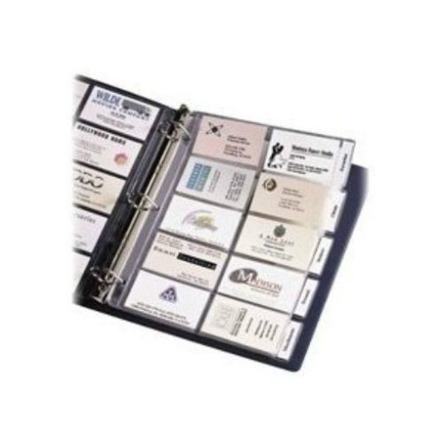 5 Sheet Clear Plastic organizer BUSINESS CARD PAGES - Tabbed - Holds up to 100 c