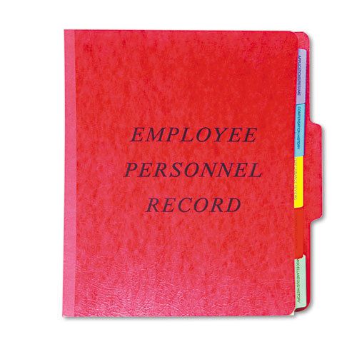 Vertical personnel folders, 1/3 cut top tab, letter, red for sale