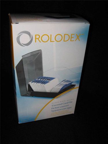 NEW ~ ROLODEX Black Covered Card File A-Z Index Tabs &amp; 500 Plain Cards ~ 67011