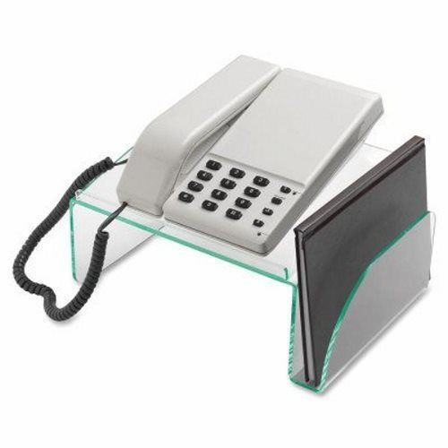 Lorell Phone Stand, 11&#034;x10&#034;x5-1/2&#034;, Clear/Green (LLR80661)