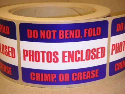 50 DO NOT BEND FOLD CRIMP OR CREASE PHOTOS ENCLOSED sticker label red/blue