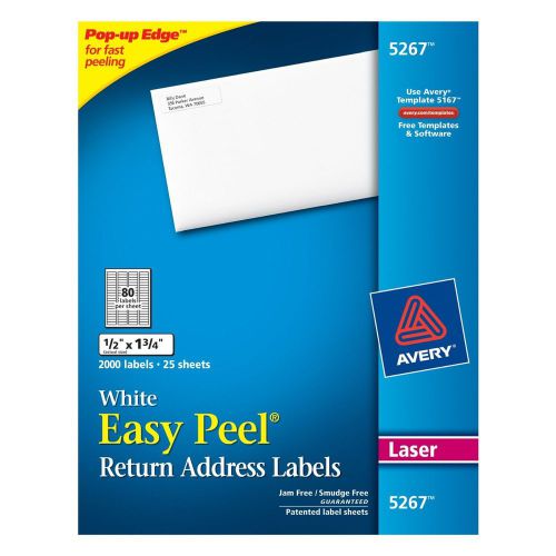 Avery Easy Peel Return  Labels for Laser Printers, 0.5 x 1.75&#034;  2000pk  5267