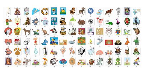 30 Square Stickers Envelope Seals Favor Tags Animal Cartoons Buy3 get1 free (I1)